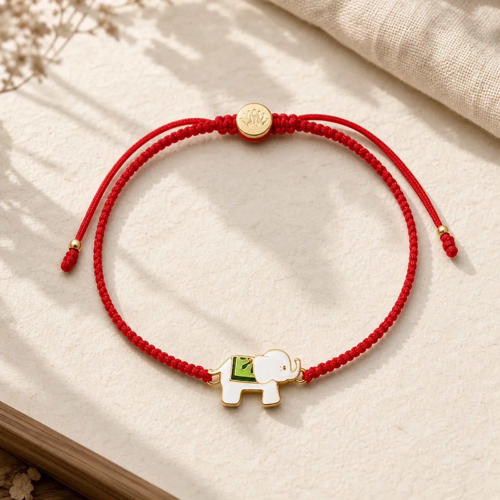 Tibetan Handmade 925 Sterling Silver Lucky Elephant Red String Bracelet (Extra 30% Off | USE CODE: FS30) featuring Silver, Red String, Elephant Symbol