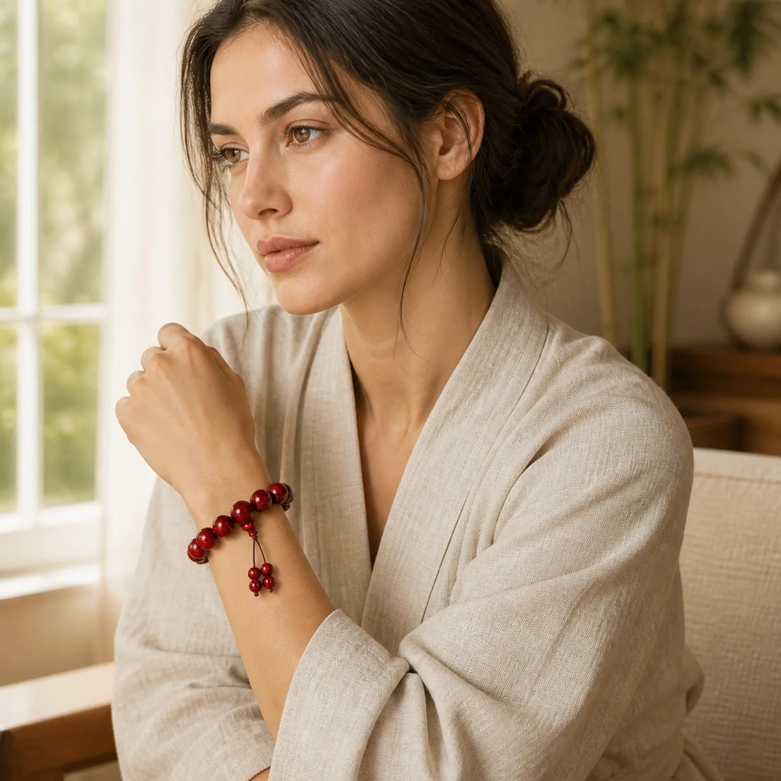 Tibetan Small Leaf Red Sandalwood Balance Bracelet (Extra 30% Off | USE CODE: FS30) featuring Small Leaf Red Sandalwood, Red Sandalwood, Sandalwood