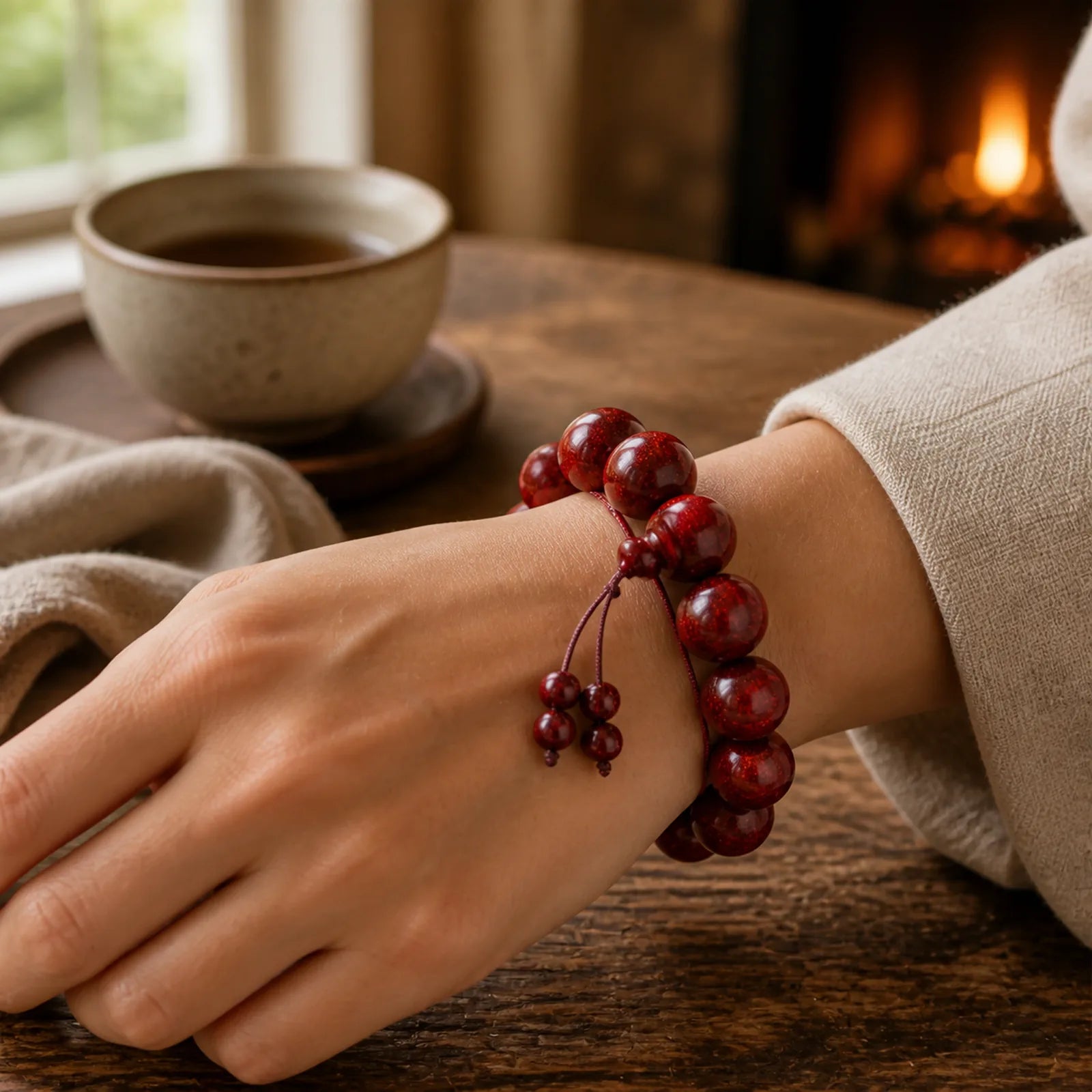Tibetan Small Leaf Red Sandalwood Balance Bracelet (Extra 30% Off | USE CODE: FS30) featuring Small Leaf Red Sandalwood, Red Sandalwood, Sandalwood