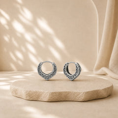 Viking Hoop Titanium Steel Balance Earrings featuring Titanium Steel