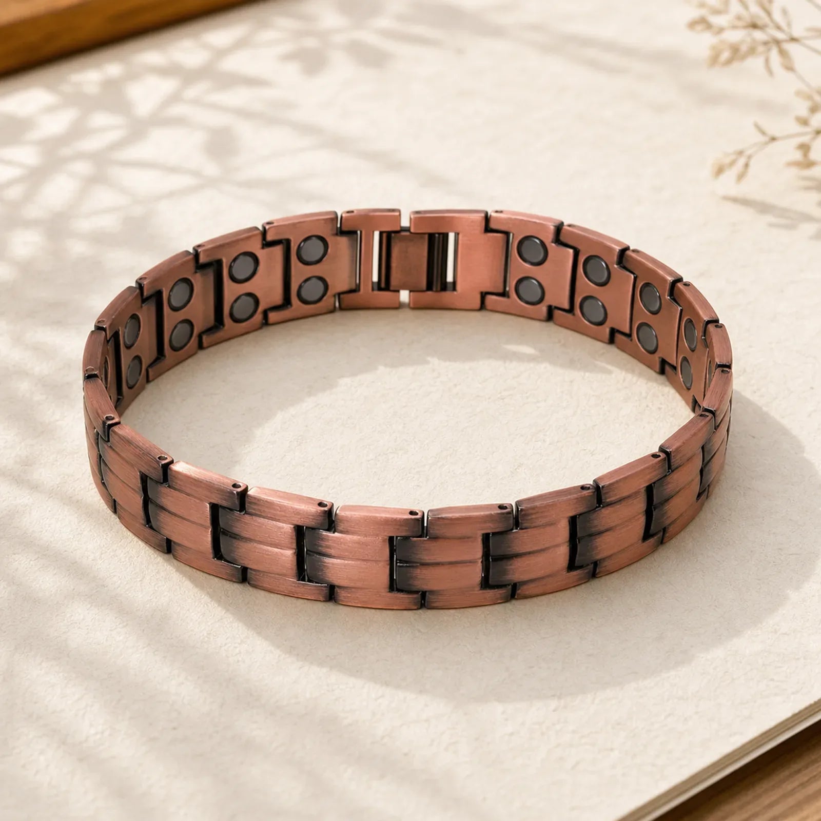 Vintage Magnetic Solid Copper Cuff Bracelet Bangle featuring Copper