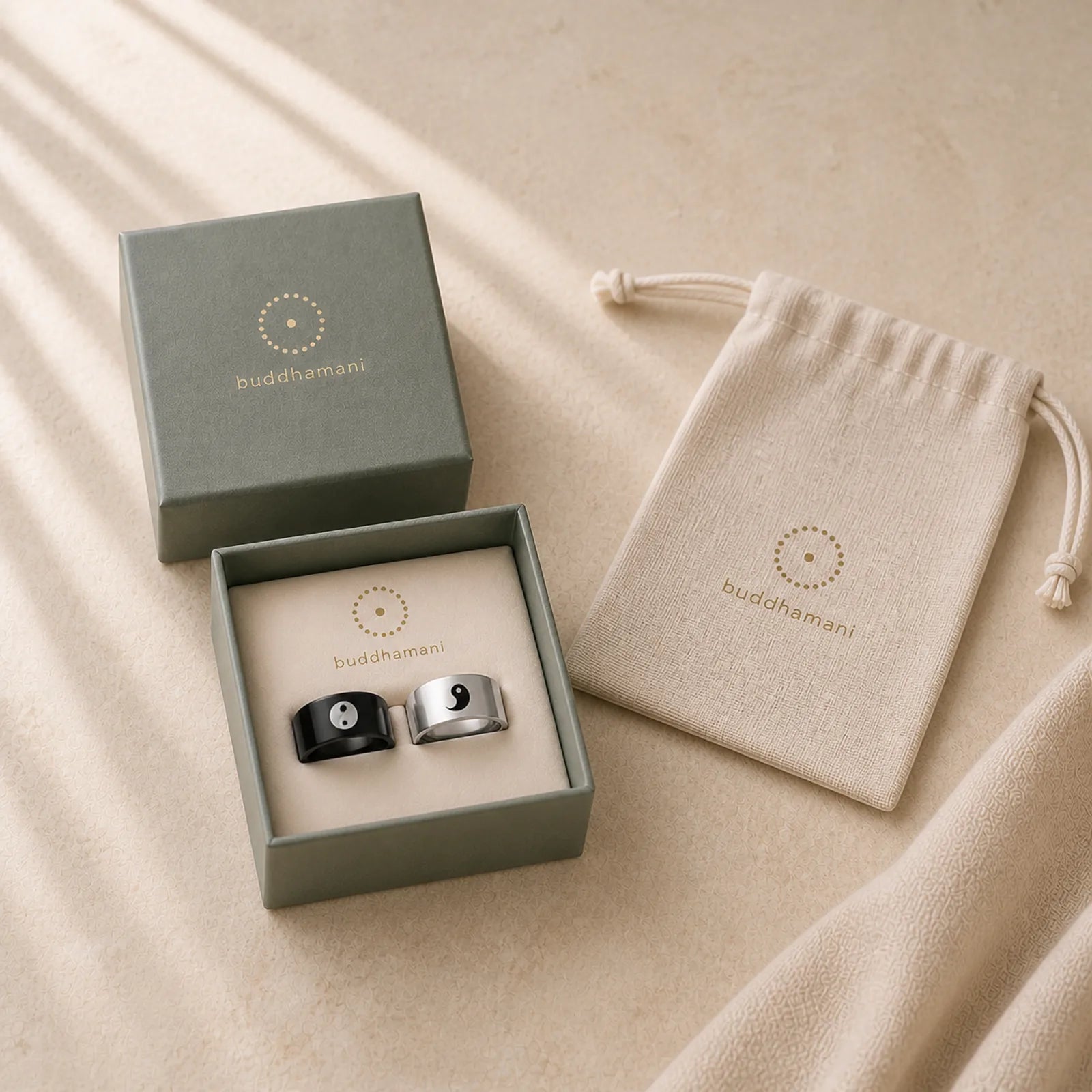 Yin Yang Balance Titanium Steel Couple Ring (Extra 40% Off | USE CODE: FS40) featuring Titanium Steel, Yin Yang Symbol