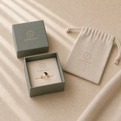 Yin Yang Symbol Adjustable Blessing Couple Ring featuring Yin Yang Symbol