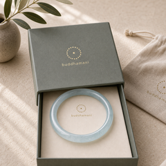 Buddhamani Natural Aquamarine Serenity Bangle Bracelet